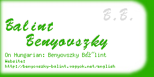 balint benyovszky business card